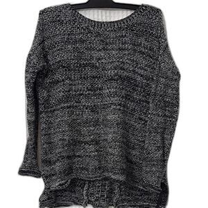 Sanctuary Black Crew Neck Sweater with Chunky Knit Size S